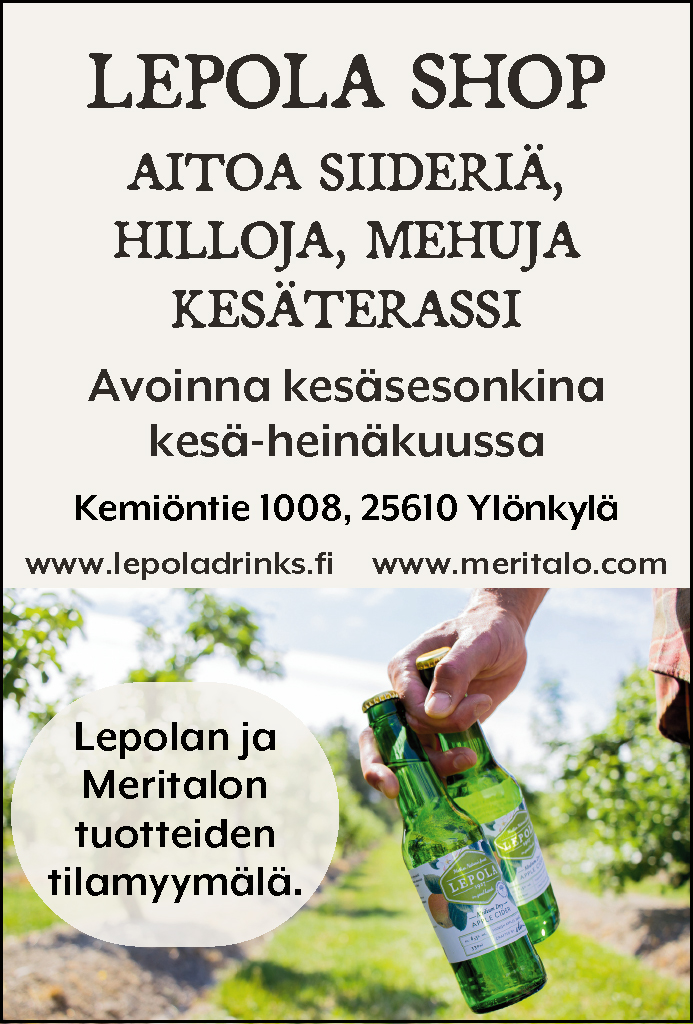 Lepolan tilamyynti siideri kesäterassi